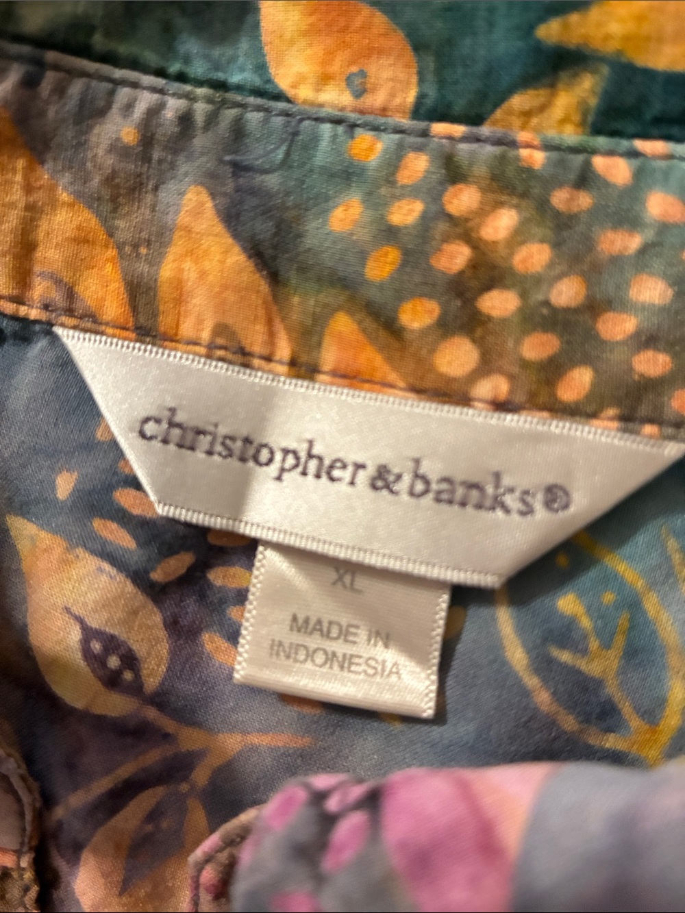 Christopher & Banks Cotton Button Down XL - Picture 8 of 10